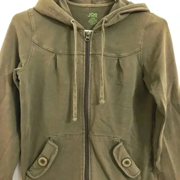 Joe Fresh Green Zippered Hoodie Size Extra Small - Picture 3 of 16